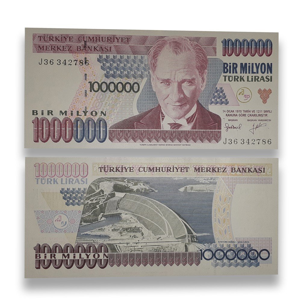 Turkey-1000000-Lira-1970-(1982)-P#209