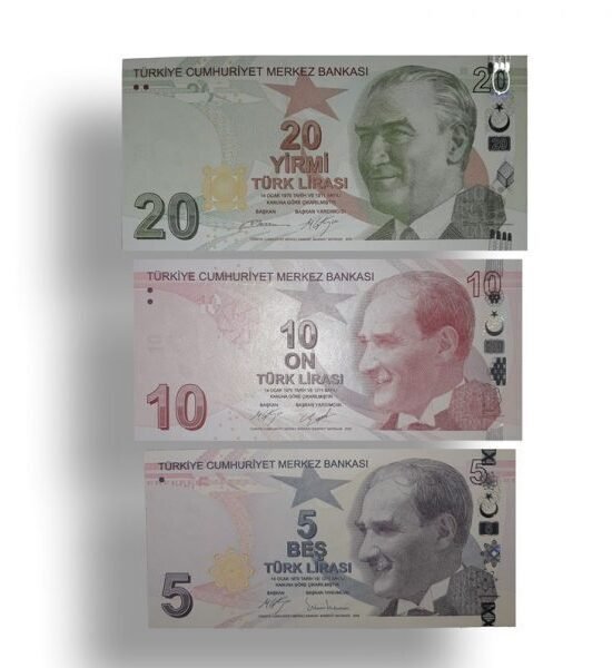 Turkey Current set of 3 UNC banknotes