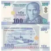 100 Turkish Lira Banknote UNC Condition – Pick #221