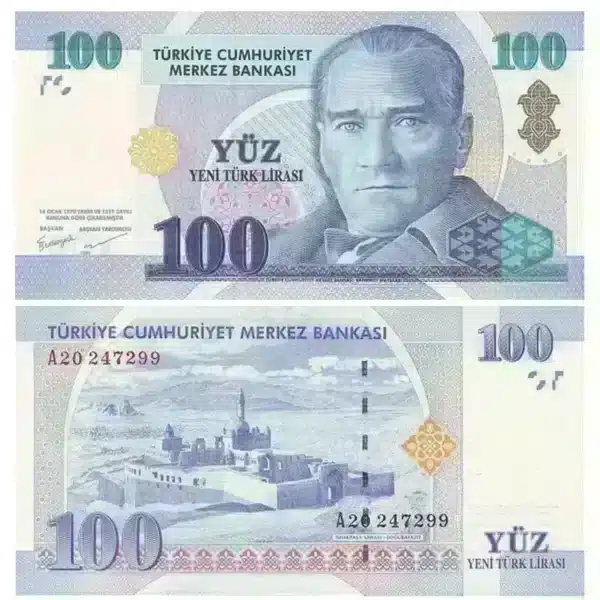 100 Turkish Lira Banknote UNC Condition โ Pick #221