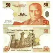 50 Turkish Lira Banknote UNC Condition – Pick #220