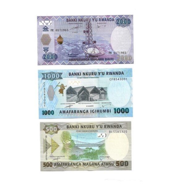 Rwanda banknotes Uncirculated set