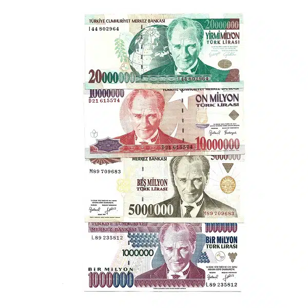 Turkey Millions banknotes set - authenticated collectible banknote