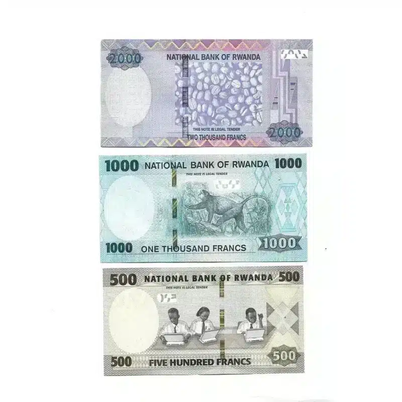 Rwanda Banknotes Set – 500, 1000, 2000 Francs (UNC)