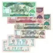 Somaliland UNC banknotes set, 5 Shilin Banknote , 50 Shilin Banknote , 100 Shilin Banknote Front, 500 Shilin Banknote , 1000 Shilin Banknote and 5000 Shilin Banknote, front view
