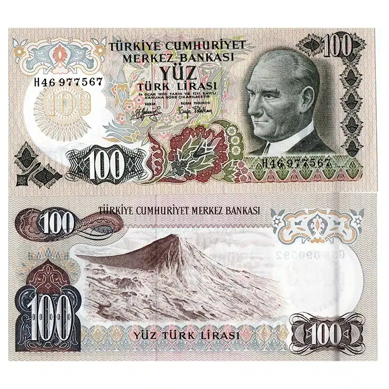Turkey 100 Lira Banknote Front