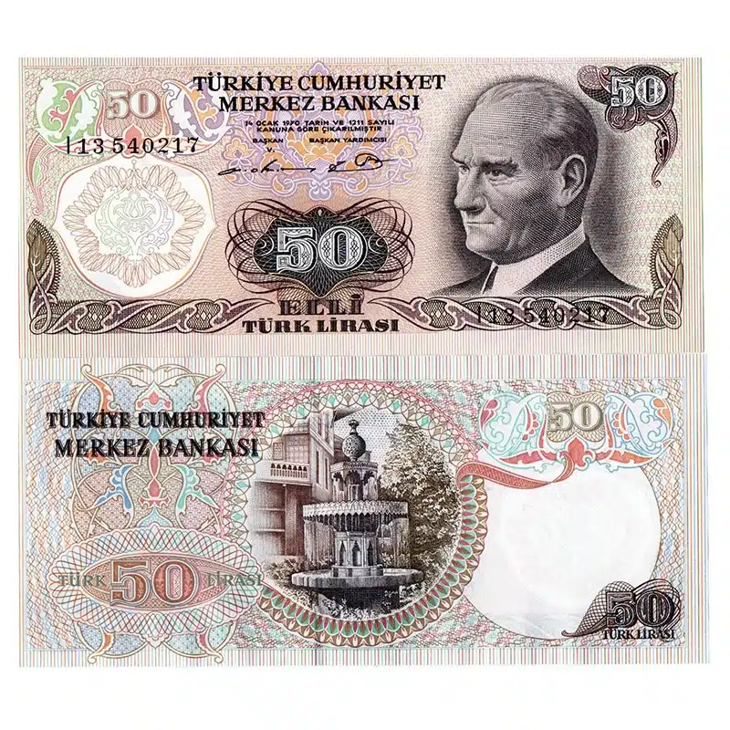 Turkey 50 Lira Banknote Front