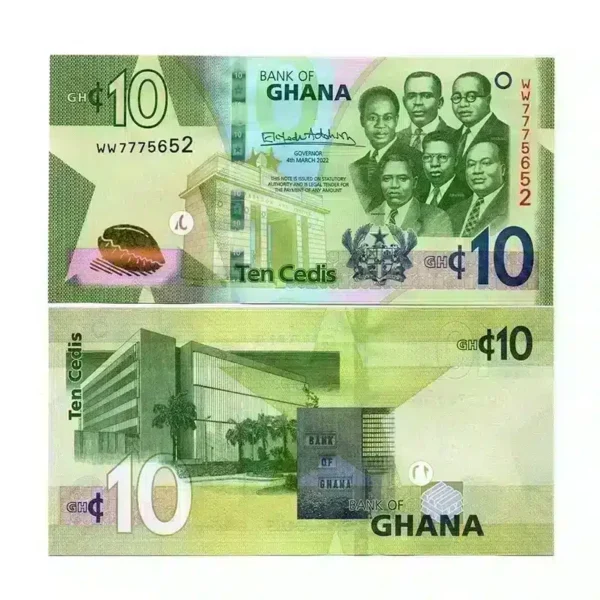 Ghana 10 Cedis Banknote (2022, Pick-P-W47)