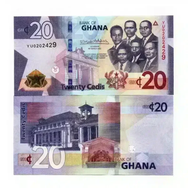 Ghana 20 Cedis Banknote (2022, Pick-P-W48)