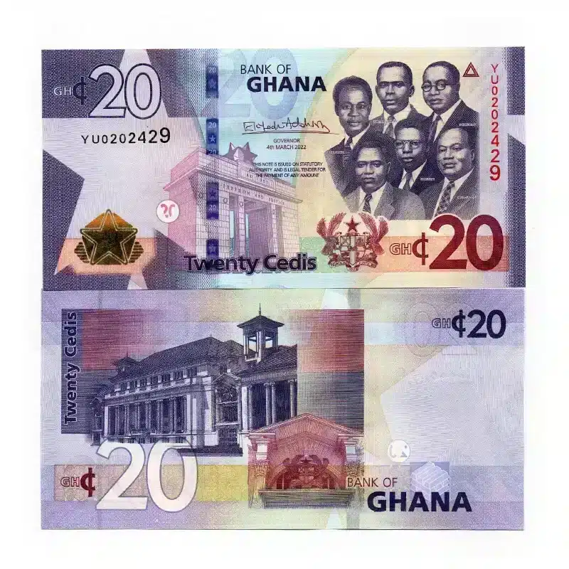 Ghana 20 Cedis UNC Banknote – 2022 (Pick-P-W48)