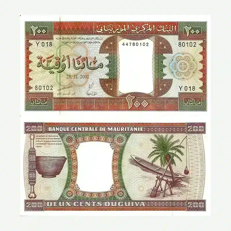 Mauritania 200 Ouguiya UNC Banknote – 2002 (Pick-5)