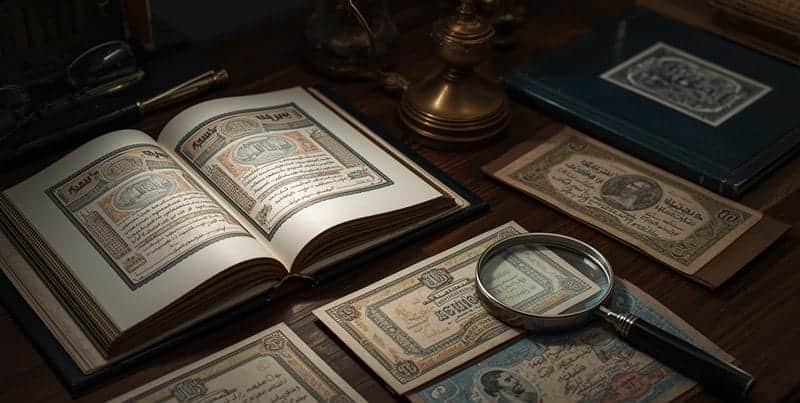 authenticated middle eastern banknotes collection and verification process